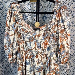 House of Harlow 1960 Paisley dress in Blue and Orange